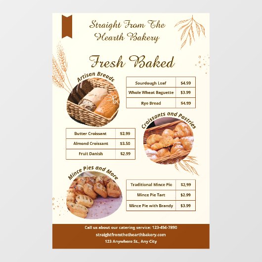 詳細カスタマイズベーカリー商品入場プロモーション ウィンドウサイン (シート)