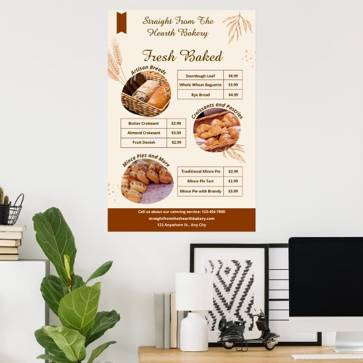 詳細カスタマイズベーカリー商品入場プロモーション ポスター (ホームオフィス)