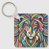 詳細カラフルな獅子頭 キーホルダー (正面)