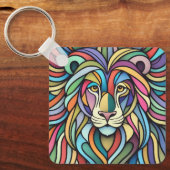 詳細カラフルな獅子頭 キーホルダー (正面)