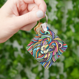 詳細カラフルな獅子頭 キーホルダー