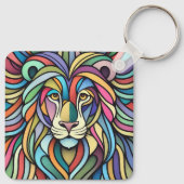 詳細カラフルな獅子頭 キーホルダー (裏面)