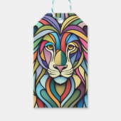 詳細カラフルな獅子頭 ギフトタグ (正面)