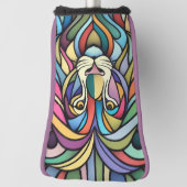 詳細カラフルな獅子頭 ゴルフヘッドカバー (回転90)