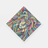 詳細カラフルな獅子頭 スタンダードランチョンナプキン (角)