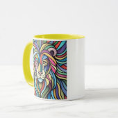 詳細カラフルな獅子頭 マグカップ (正面左)