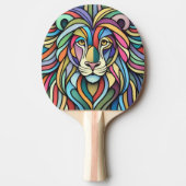 詳細カラフルな獅子頭 卓球ラケット (正面)
