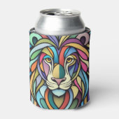 詳細カラフルな獅子頭 缶クーラー (缶正面)