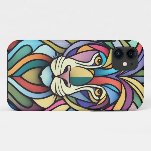 詳細カラフルな獅子頭 Case-Mate iPhoneケース (裏面(横))