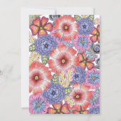 詳細カラフルな花と離れキンセニェラ 招待状 (裏面)