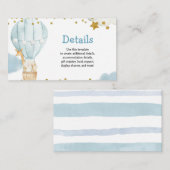 詳細カードブルー熱気球ジャングル動物 エンクロージャーカード (正面/裏面)