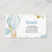 詳細カードブルー熱気球ジャングル動物 エンクロージャーカード (正面)