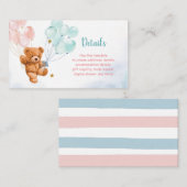 詳細カードベアジェンダーリビールピンクとブルー エンクロージャーカード (正面/裏面)