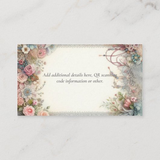 詳細カードマクシマリストフローラシャビーシックヴィンテージ エンクロージャーカード (裏面)