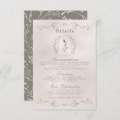 詳細カード | 赤エレガント美しいの結婚バラ エンクロージャーカード (正面/裏面)