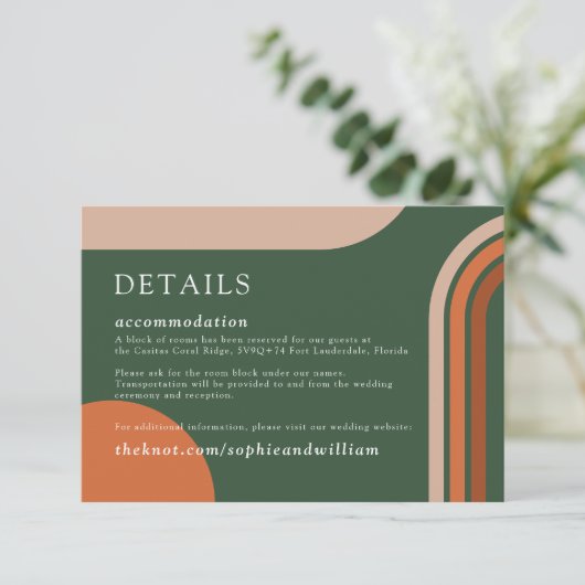 詳細カ結婚ードのアーチBoho抽象芸術 エンクロージャーカード (スタンド正面)