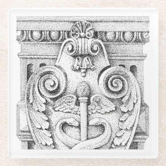 詳細ガラス飲料用コースター ガラスコースター (正面)