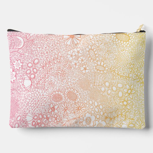 詳細ガーデンシーンアーティスト誕生日コーラルピーチ アクセサリーポーチ (裏面)