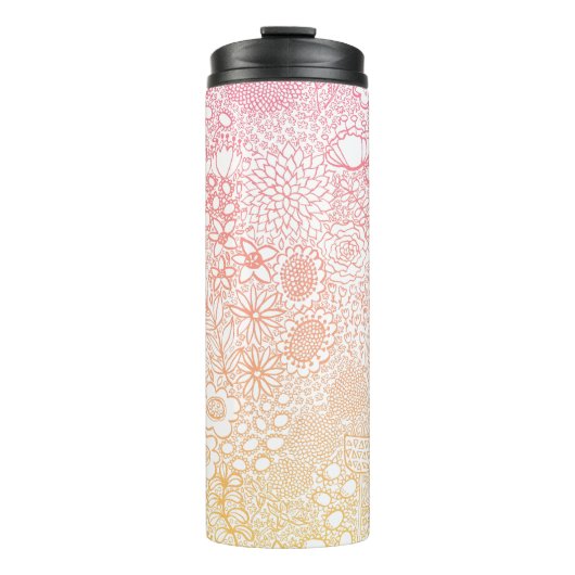 詳細ガーデンシーンアーティスト誕生日コーラルピーチ タンブラー (正面)