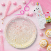 詳細ガーデンシーンアーティスト誕生日コーラルピーチ ペーパープレート (パーティー)