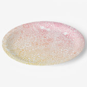 詳細ガーデンシーンアーティスト誕生日コーラルピーチ ペーパープレート (アングル)
