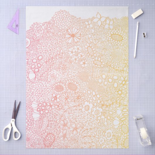 詳細ガーデンシーンアーティスト誕生日コーラルピーチ 薄葉紙 (クラフト)