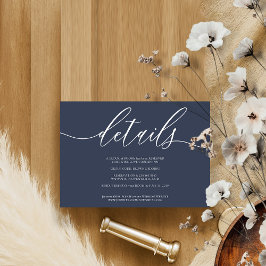 詳細シンプルネイビー 出欠カード