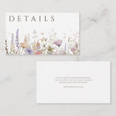 詳細シンプルボホワイルドフラワーホワイト エンクロージャーカード (正面/裏面)