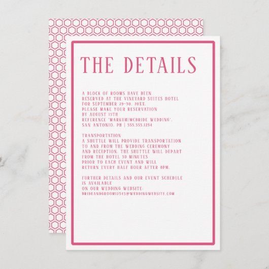 詳細シンプルモダン色はっきりした六角ジオメトリ エンクロージャーカード (正面/裏面)