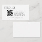 詳細シンプル宿泊施設RSVP QRコードウェブサイト エンクロージャーカード (正面/裏面)