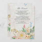 詳細シンプル葉モダンヴィンテージフローラ エンクロージャーカード (正面/裏面)