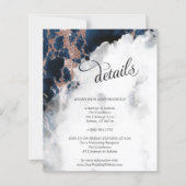 詳細ダナ – ネイビーブルーバラ金ゴールドウォーターカラーゲード (正面)