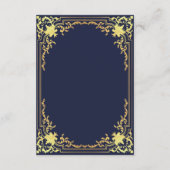 詳細ネイビエレガントー華美フェイク金ゴールド結婚ズ エンクロージャーカード (裏面)