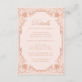 詳細バラ金ゴールド赤面エレガントヴィンテージウェディング エンクロージャーカード (正面)