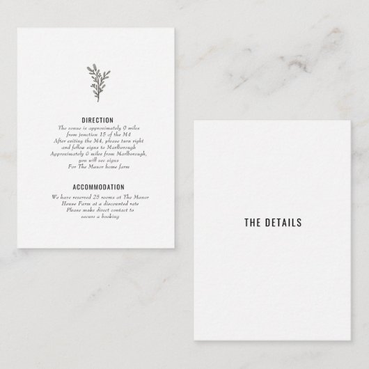 詳細パーティー披露宴格納カード エンクロージャーカード (正面/裏面)