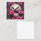 詳細ファンタジーかわいいかわいいバレンタインヘッジホッグ スクエア名刺 (正面/裏面)