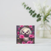 詳細ファンタジーかわいいかわいいバレンタインヘッジホッグ スクエア名刺 (スタンド正面)