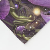 詳細ファンタジー紫ムーンフラワー フリースブランケット (角)