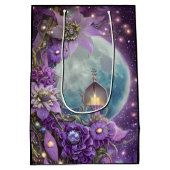 詳細ファンタジー紫ムーンフラワー ミディアムペーパーバッグ (裏面)