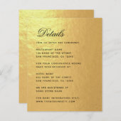 詳細フェイク金ゴールド予算結婚のエンクロージャカード (正面/裏面)