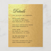 詳細フェイク金ゴールド予算結婚のエンクロージャカード (正面)