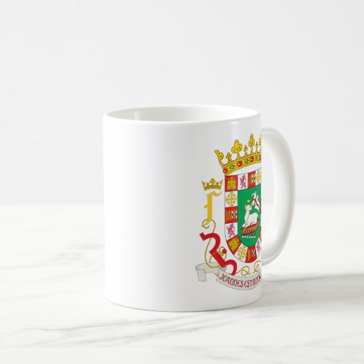 詳細プエルトリコの紋章付き外衣 コーヒーマグカップ (正面右)