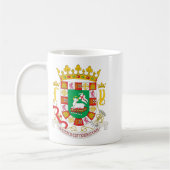 詳細プエルトリコの紋章付き外衣 コーヒーマグカップ (左)