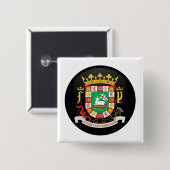 詳細プエルトリコの紋章付き外衣 缶バッジ (正面&裏面)