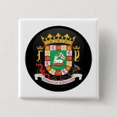 詳細プエルトリコの紋章付き外衣 缶バッジ (正面)