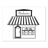 詳細ベーカリー建物アートスタンプ ラバースタンプ (インプリント)