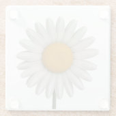 詳細ホワイトデイジー植物芸術デザイン ガラスコースター (裏面)