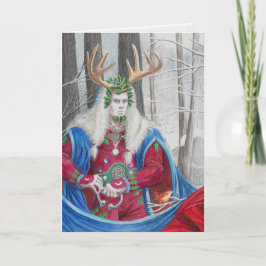 詳細ポートレートのケルトのホリーキング カード