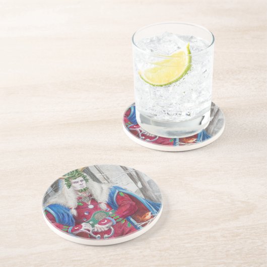 詳細ポートレートのホリーキング コースター (側面)