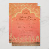 詳細マリゴールド調和 招待状 (正面/裏面)